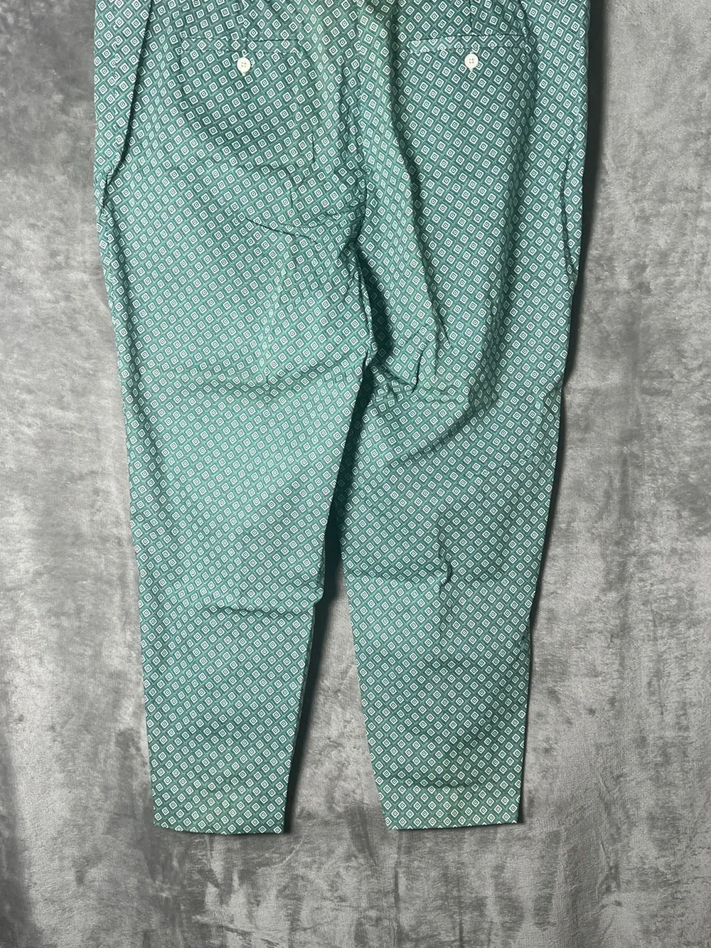 Teal Geometric Stretch Pants